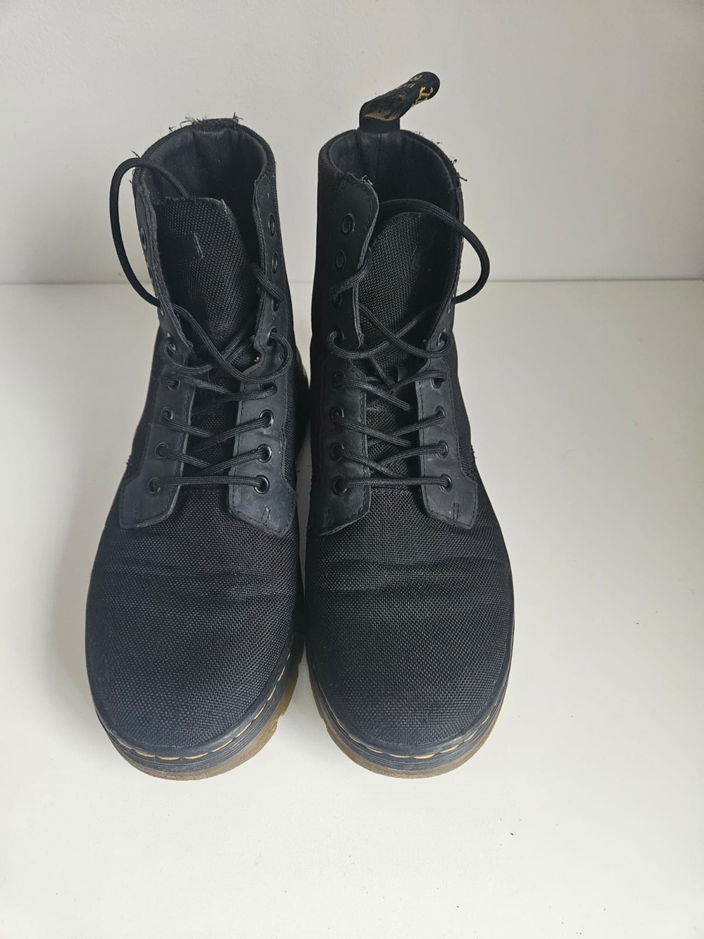Dr Martens Combs Utility Black Nylon Combat Boots, Unisex